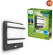 Philips led philips petronia wandlamp - ultra efficient - antraciet - met sensor - 3,8w
