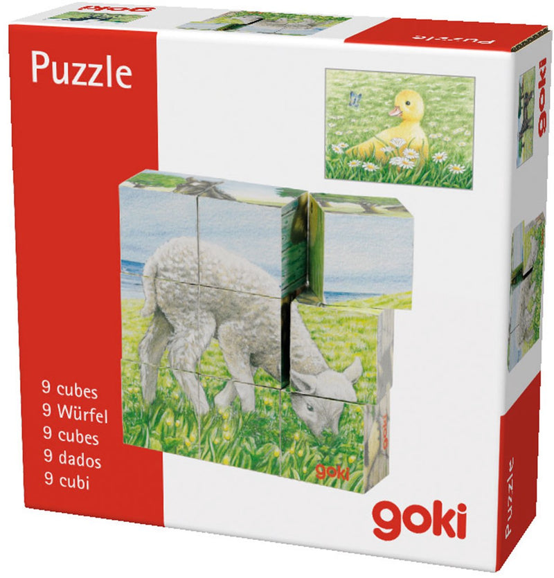 Afbeelding laden in galerijviewer, Goki houten blokpuzzel boerderij
