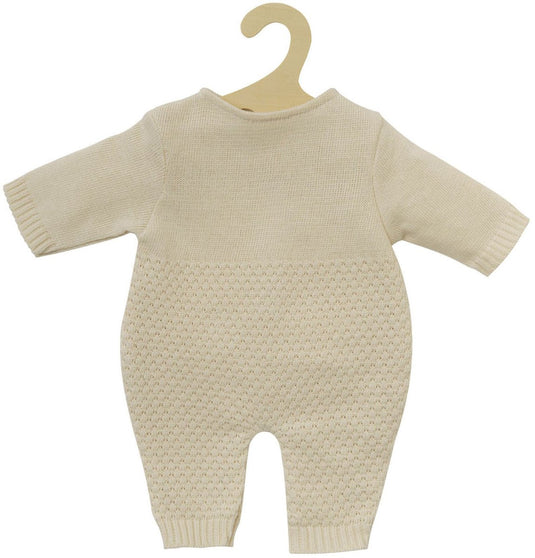 Heless poppen brei overall ecru, 28-35cm
