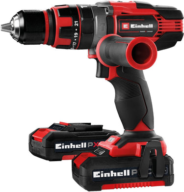 Einhell accu klopboor- schroefmachine te-cd 18 48 li-i kit - power x-change - 18 v li-ion - met impactfunctie - 2 snelheden - 48 nm - incl. 2x 2,0 ah accu en lader