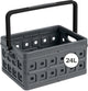 Sunware square vouwkrat met handgreep 24l - 43.5x31x21.3 cm - antraciet boodschappenkrat