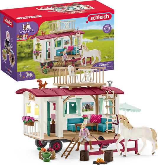 Schleich horse club - woonwagen voor geheime club-bijeenkomsten - kinderspeelgoed voor jongens en meisjes - 5 tot 12 jaar - 42593