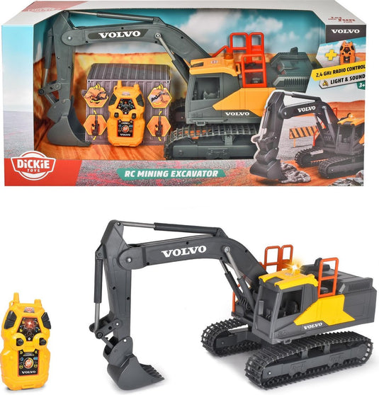 Dickie toys rc volvo graafmachine - vanaf 3 jaar - licht en geluid - bestuurbaar