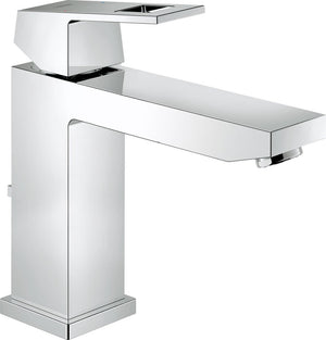 Grohe eurocube wastafelkraan - medium uitloop - met trekwaste - chroom - waterbesparend