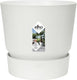 Elho greenville rond 18 - bloempot voor buiten met waterreservoir - 100% gerecycled plastic - ø 18.3 x h 17.4 cm - wit