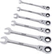 Kreator krt500014 flexibele ringratelsleutelset - 6 delig - in kunststof houder