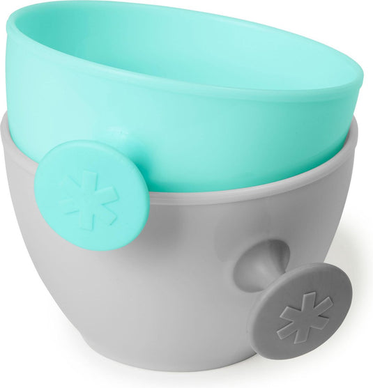 Skip hop skip-hop easy-grap kom - met handgreep - grijs groenblouw - 2 stuks