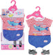 Baby born bad pyjama met schoenen - accessoires voor poppen tot 43cm - haaienthema