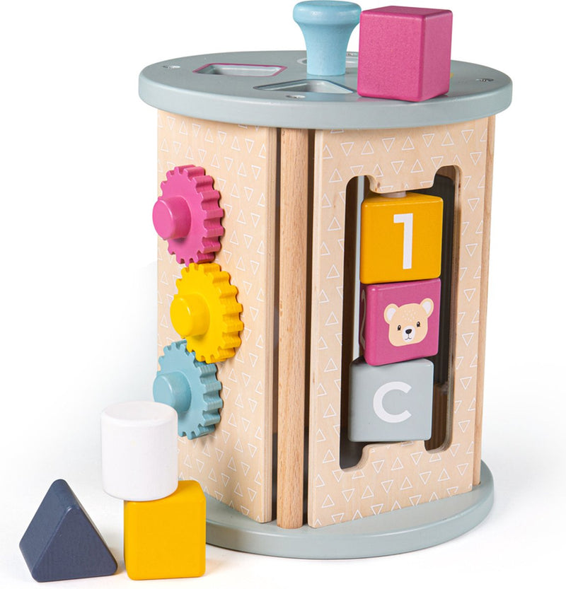 Laden Sie das Bild in Galerie -Viewer, Bigjigs houten activity roller met vormenstoof - - vanaf 18 maanden

