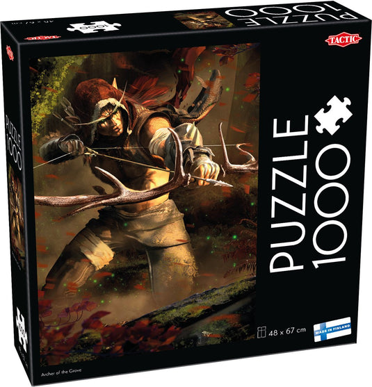 Tactic archer of the grove – puzzel – 1000 stukjes – epische fantasy boogschutter – mystiek bosavontuur – hoogwaardige scandinavische kwaliteit