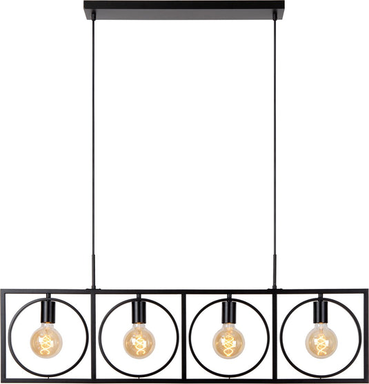 Lucide suus - hanglamp - 4xe27 - zwart