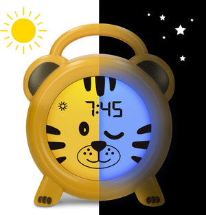 Alecto bc100tiger - slaaptrainer voor kinderen - kinderwekker met nachtlamp - tiger