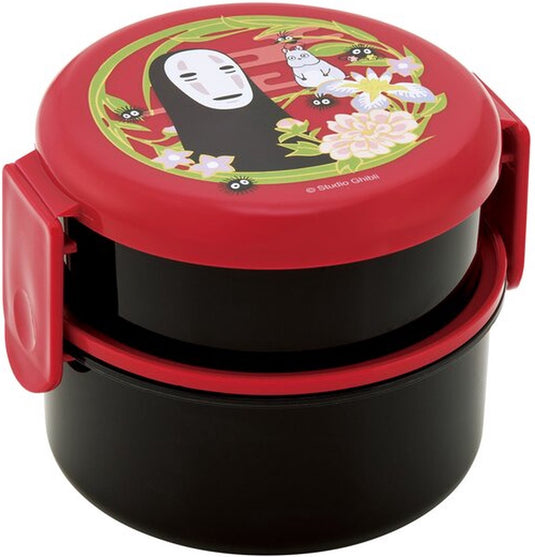 Skater ghibli - spirited away: de reis van chihiro - lunchbox met twee lagen in ronde vorm zonder gezicht donkerrood
