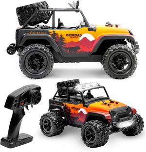 Overmax x-quail rc auto rc car 4x4 crawler 1:18 – drievoudige led verlichting – 2 accu’s (tot 40 min) – wheelie functie – metalen aandrijfas – onafhankelijke vering – 25 km h – terrein off-road model - bestuurbare auto
