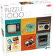 Tactic retro vibes – puzzel – 1000 stukjes – vintage elektronica en design – kleurrijke retrostijl – hoogwaardige scandinavische kwaliteit