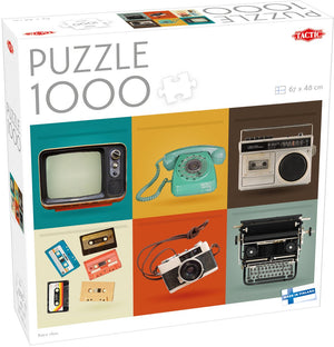 Tactic retro vibes – puzzel – 1000 stukjes – vintage elektronica en design – kleurrijke retrostijl – hoogwaardige scandinavische kwaliteit