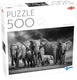 Tactic elephants – puzzel – 500 stukjes – olifanten in afrikaanse savanne – wilde dieren en natuur – hoogwaardige scandinavische kwaliteit