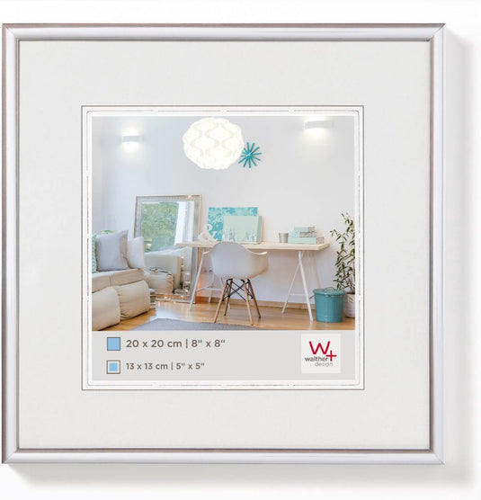 Walther new lifestyle - kunststof lijst - fotoformaat 20x20 cm - zilver