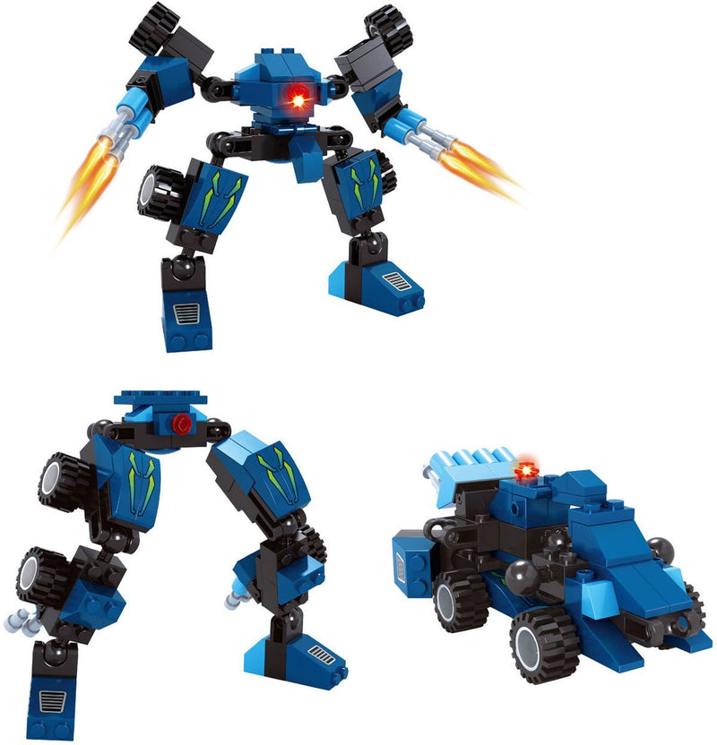 Chargez l'image dans la visionneuse de la galerie, Lobbes speelgoed bv lobbes bouwset transformeerbare robot titan blauw 71-delig speelgoed.

