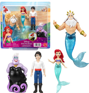Mattel disney prinses ariël personageset met 4 kleine poppen