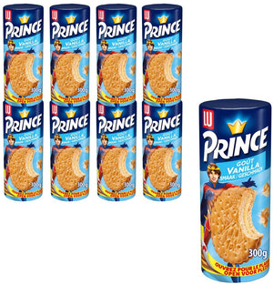 Lu prince gevulde koekjes vanille 8 x 300 g - koek voor onderweg - koffie - thee - werk - voorraad