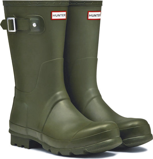 Hunter - regenlaarzen voor heren - original short - olijfgroen - maat 47eu
