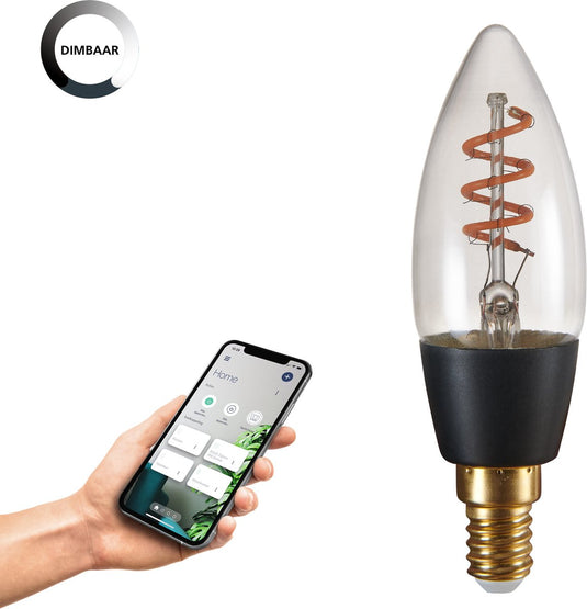 Eglo connect.z smart led lamp - e14 - ø 3,5 cm - smoke rookglas - 2000k - dimbaar - zigbee