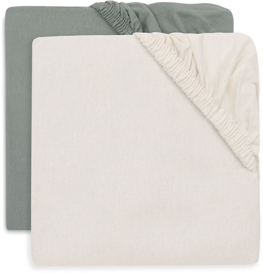Jollein hoeslaken ledikant - 60x120cm - jersey - sea green ivory
