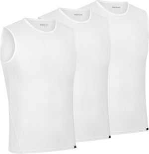 Gripgrab - ultralight 3pack mesh mouwloos base layer zomer fiets ondershirt polygiene zweethemd - wit - heren - maat xl