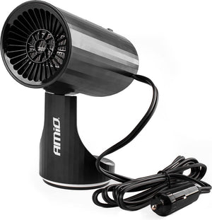 Amio autokachel raamontdooier - voorruitverwarming - verwarming ventilator - 12 volt 150w - zwart