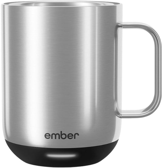 Ember mug² coffee mug - smart mug met mobiele app - cup warmer - thermo mok met instelbare temperatuur - krasbestendige theemok koffiemok - 295 ml - stainless