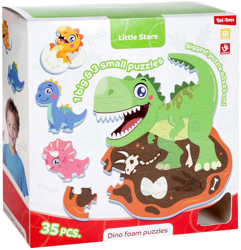 Afbeelding laden in galerijviewer, Toi-toys little stars foam vloerpuzzel dino, 36st.

