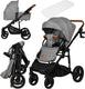 Lionelo mari tour 2in1 kinderwagen – all-terrain 27 cm wielen – 3d panoramische ventilatie – centrale vering met 3 standen – memory-knoppen – eénhandig losklikken – upf50+ waterdichte kap – comfortmatras met katoen – draagbare reiswieg (tot 9 kg)
