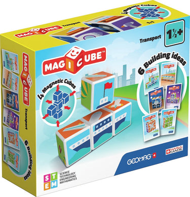 Geomag magicube transport - magnetische bouwblokken met voertuigen - 7-delig - vanaf 1 jaar