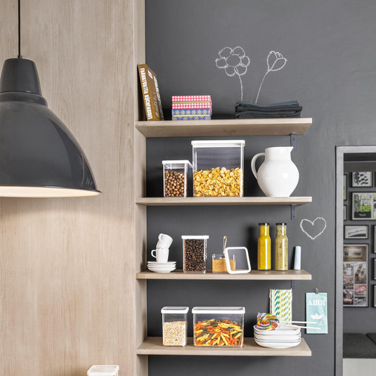 Rotho loft voedselbewaardozen - met witte siliconenafdichtring - 3,2 liter - transparant