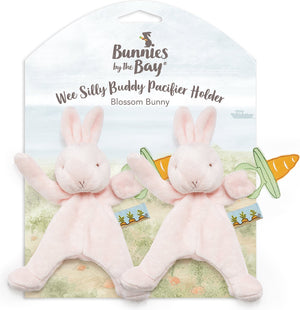 Bunnies by the bay set van 2 knuffeldoekjes met speenhouder konijn - speendoekje - klittenband sluiting voor speen - roze - 2 stuks