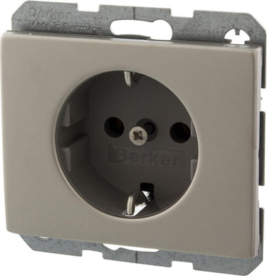 Berker k5 inbouw stopcontact - 1-voudig - rvs