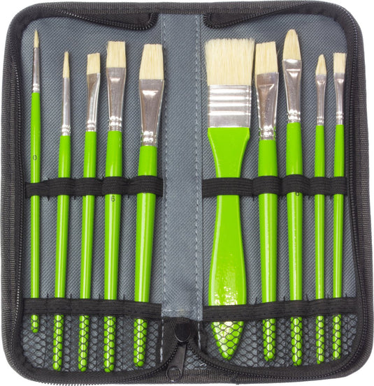 Kangaro penselenset - olieverf - 10 stuks in etui - k-840001