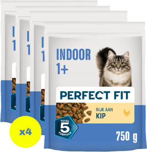 Perfect fit kattenbrokken - indoor adult - kip - 4x750g