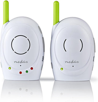Nedis babyfoon - fhss (frequency-hopping spread spectrum) - met terugspreekfunctie - batterij gevoed netvoeding - groen wit