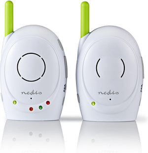 Nedis babyfoon - fhss (frequency-hopping spread spectrum) - met terugspreekfunctie - batterij gevoed netvoeding - groen wit