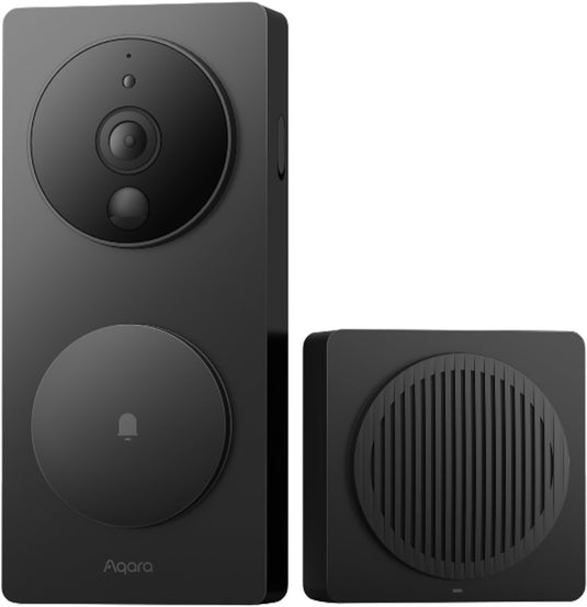 Aqara smart video doorbell g4 - compatibel met homekit - ai gezichtsherkenning - incl. indoor chime - werkt op batterij bedraad