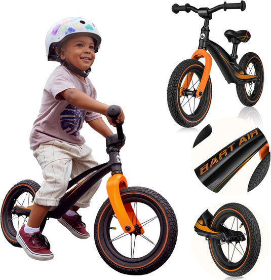 Lionelo bart air loopfiets – magnesium frame – 3,8 kg ultralicht – 12” opblaasbare of eva-wielen – verstelbaar stuur zadel – tot 30 kg – vanaf 2 jaar – antislip handvatten – stuurlimiter – voetsteun – handgreep – en71 gecertificeerd –