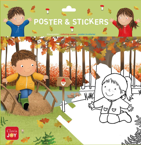 Clavis kleurposter luuk en lotje. het herfstbos