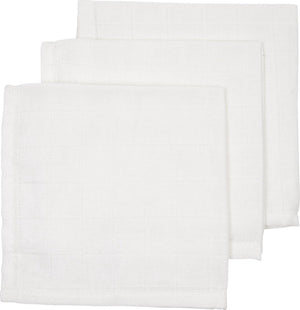 Meyco baby uni monddoekjes - 3-pack - hydrofiel - white - 30x30cm