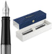 Waterman impression vulpen | medium vulpenpunt met blauwe inktvulling | roestvrij staal met palladium-gecoate afwerking | geschenkdoos