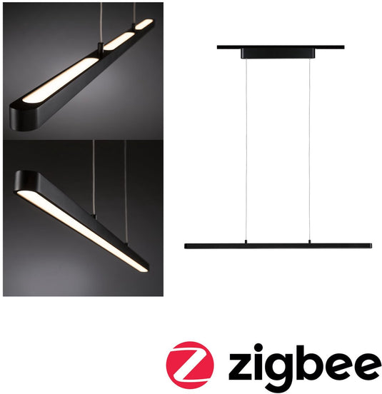 Paulmann urail pendels smart home zigbee 3.0 lento 3x600lm 3x13,5w tunable white dimbaar 230v zwart mat
