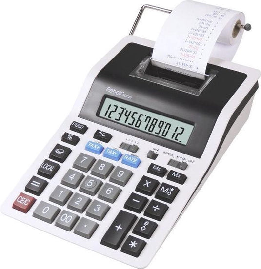 Rebell printcalculator - pdc20-wb - wit-zwart - re-pdc20-wb