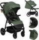 Lionelo iva - wandelwagen buggy premium - 6 maanden 4 jaar (tot 22 kg) - 360° zwenkwielen met vering - magnetische gordel - xxl zonnekap upf50 - verstelbare rugleuning, voetsteun duwbeugel - grote boodschappenmand - stad terrein - kinderwagen