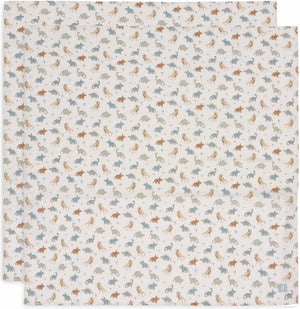 Jollein - hydrofiele doek large 115x115cm - inbakerdoek - zacht katoen - 2 stuks - roarsome